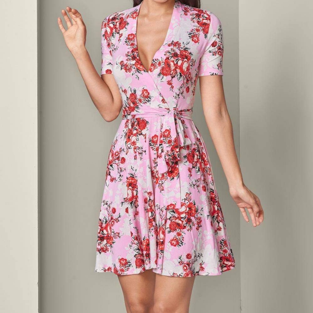 Venus, Surplice Floral Dress